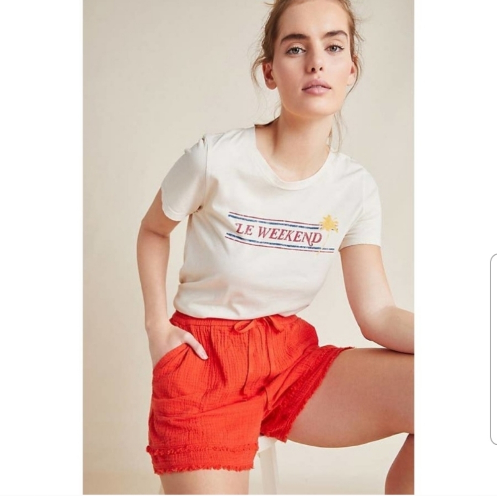 Anthropologie Saturday Sunday Marie Frayed Cover Up Shorts Small